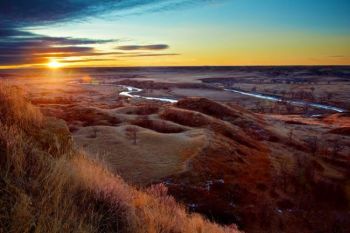 Sunrise over one of Christian's favorite bends in the Moreau River between Dupree and Isabel, SD.