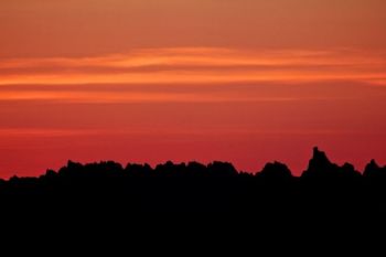 Begeman spotted a classic Badlands sunset over the Pinnacles on the drive out to Butte County. Click to enlarge photos.