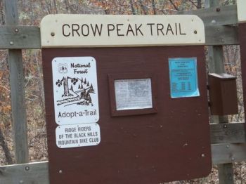 Looking for Crow Peak Trail? This sign will not help you.
