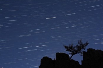 Imaged-stacked star trails from Palisades State Park.