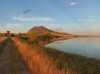 The sun sets on the south side of Bear Butte Lake.