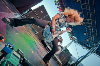 Turning your camera at odd angles works well when shooting musicians in action. This is guitarist Ben Wells from Blackstone Cherry at the <a href='http://www.aberdeenmusicfestival.com/' target='_blank'>Aberdeen Music Fest.</a>