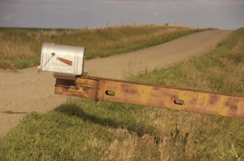 Bernie Hunhoff discovered this far-reaching mailbox in Charles Mix County in 2008.