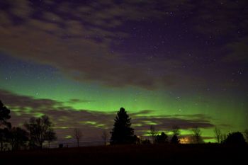 My first image of the northern lights over Pioneer Cemetery on November 14, 2012. Click to enlarge photos.