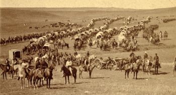About 110 wagons carried supplies for the voyage across the plains.