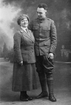 Grace Balloch became a foster mother to Walter Hoeppner in Chicago after his mother died. The two reunited in France in 1919 while Hoeppner served as a medic in World War I. 