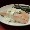 A chunk of poached salmon generously slathered with homemade tartar sauce is only slightly more difficult to prepare than boiled water. Photo by Fran Hill.