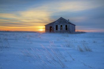 An abandoned country schoolhouse in rural Stanley County.