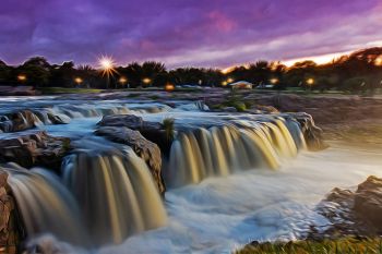 The falls of the Big Sioux River.