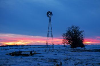 A late winter, country sunset in rural Lake County.