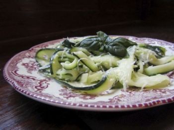 Creamy, garlicky zucchini alfredo will change your mind about the garden's most feared vegetable. Photo by Fran Hill.