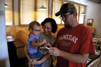 Order takers at The Wrangler include Steve and Amanda Blume and their daughter, Reghan.