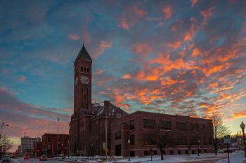 The sunset clouds over Sioux Falls were quite spectacular after work on Jan. 14.