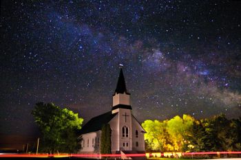 The Milky Way over Immanuel Lutheran Church south of Canova.