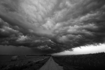 Storm clouds can be very dramatic in black and white photography as demonstrated by this shot taken west of Garretson.