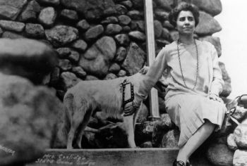 First Lady Grace Coolidge brought the couple's two collies, Rob Roy and Prudence Prim, and pet raccoon, Rebecca, along with them on their South Dakota vacation.