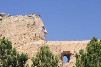 Visitors to Crazy Horse Memorial will be able to hike up the mountain carving this weekend. Photo by Bernie Hunhoff.