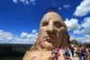 The carving, started in 1948 by Korczak Ziolkowski, honors Lakota leader Crazy Horse.