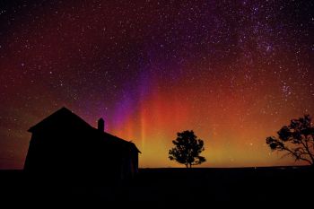 Halverson photographed the Aurora borealis south of Kennebec on a fall evening.