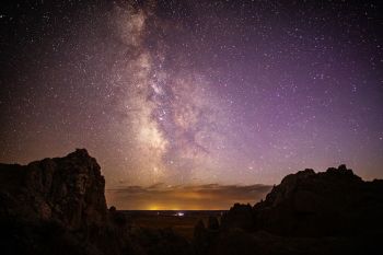 The Milky Way over Norbeck Pass in Badlands National Park.