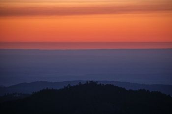 Pre-sunrise colors looking eastward from the Heddy Draw lookout in Custer State Park.