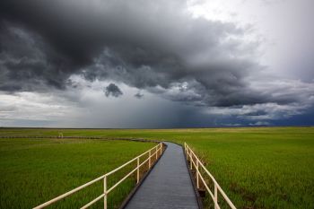 Rain and hail about to let loose over Badlands National Park.