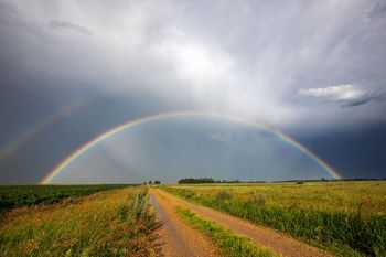 Double rainbow, Deuel County.