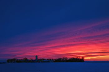 A February sunset northwest of Freeman.