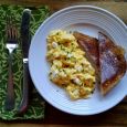 Pasques are pretty, but chives add more to these scrambled eggs.