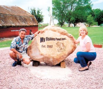 John Alvarez and wife Dee Ann started a fishing pond for brain injury survivors in 2002. Photo by Bernie Hunhoff.