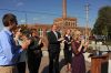 Heidi Marsh of South Dakota Magazine welcomed the crowd at the foot of the old Meridian Bridge.