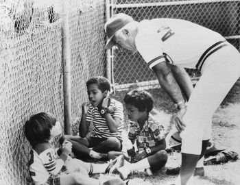 Sparky Anderson had a few things to say to Pete Rose Jr., and Victor and Eduardo Perez in 1975.
